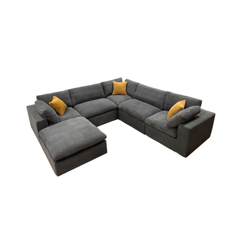 Custom Configuration Modular Sectional & Toss Pillows