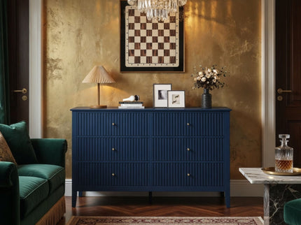 Modern 6 Drawer Fluted Dresser