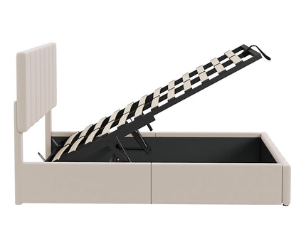 Elegant Upholstered Platform Bed With Hydraulic Storage System