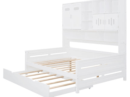 Daybed With All-In-One Cabinet And Shelf