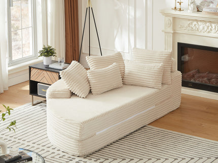 Semi Circular 2 In 1 Sofa Bed With Neck Pillow And Throw Pillows
