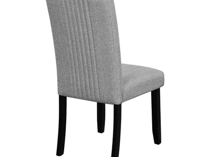 5 Piece Round Dining Table Set, Dining Table And 4 Upholstered Chairs For Dining Room, Kitchen Room, Living Room - White / Gray