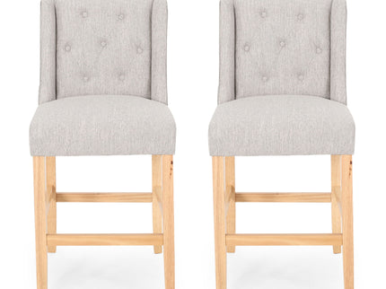 Vienna - Contemporary Fabric Tufted & Wingback Counter Stools (Set of 2)