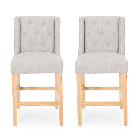 Vienna - Contemporary Fabric Tufted & Wingback Counter Stools (Set of 2)