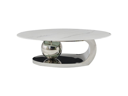 Oval Coffee Table With Geometric Precision