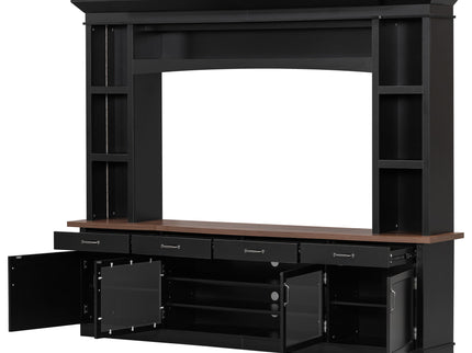 Extra Long TV Stand With 7 Color LED Lights, Adjustable Shelves & Storage Cabinets