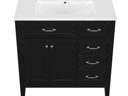 Modern Bathroom Vanity With Sink, Freestanding Design With Drawers And Doors