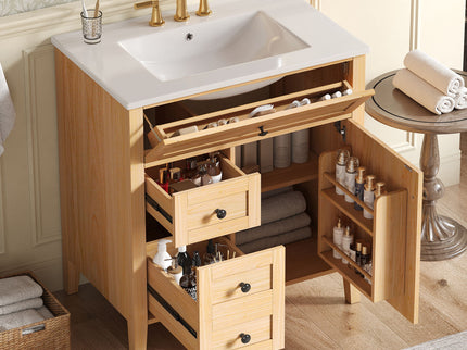 Bathroom Vanity With Sink, Soft Closing Cabinet