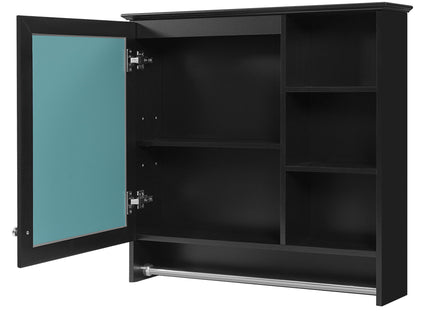 Wall Mount 2 In 1 Mirror Cabinet With Adjustable Shelf, Soft-Closing Hinges