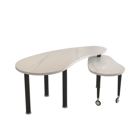 Rotatable Cocktail Table With Solid Legs, 360 Degree Rotating