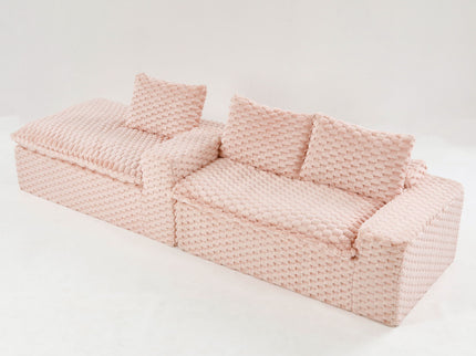 Modular Sofa, Convertible Twin Seat With Chaise Lounge