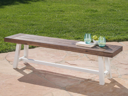 Tranquilizer - Outdoor Acacia Wood Bench With Slat Panel Design