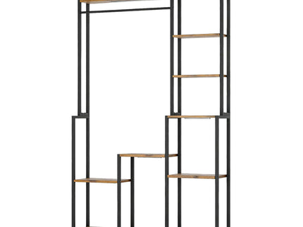 Large Plant Stand Indoor With Grow Light, Tall Plant Shelf, 8 Tiered Heavy Duty Metal Plant Stand, Square Flower Stand Display Rack For Living Room - Walnut / Black