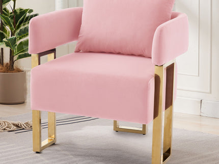 Modern Classic Design Decorative Chair Teddy Fleece Upholstered And Metal Foot
