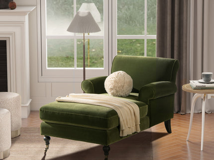 Alana Lawson - Chaise Lounge Chair - Olive Green
