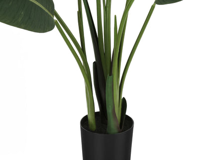 60" Tall, Artificial Plant, Bird Of Paradise Tree, Indoor, Faux, Fake, Floor, Greenery, Potted, Decorative - Green / Black