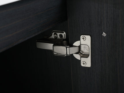 Modern Wall Mounted Bathroom Vanity With Thick Edge Resin Sink And Storage Rack