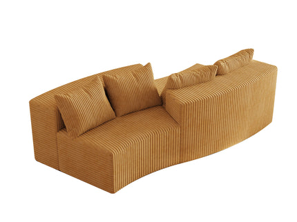 Curved Sectional Sofa With 4 Pillows, Modular Semi Circular Design