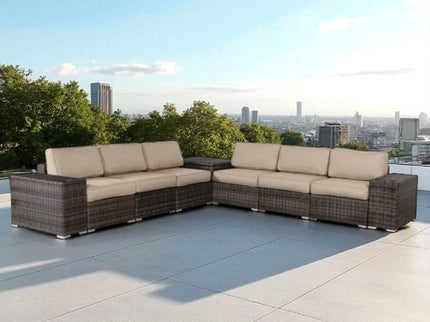 Elegant Outdoor Rattan Wicker 6 Person Seating Group With Cushions