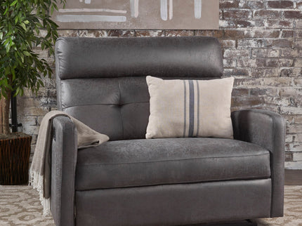 Alma - Contemporary Upholstered Loveseat Recliner - Slate