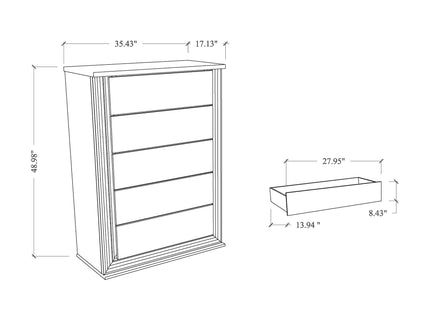 Moon - Smooth Chest With LED - White
