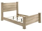 Light Brown / 4 Pc. Bed, Nightstand, Dresser, Mirror / Queen
