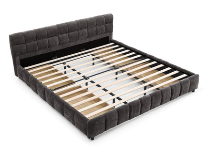 Modern Platform Bed Frame With Thick Fabric