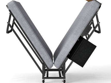 Twin Folding Bed With Headboard & USB Charging Station - Gray