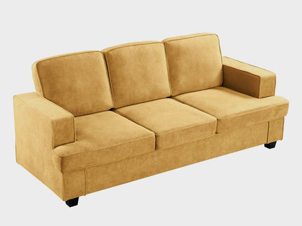 Modern Sofa, Comfortable 3 Seater Couch With Deep Seating, Loose Back Cushions, Wide Arms