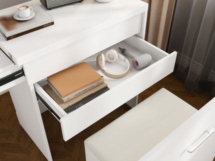 Folding Desk With Mirror And Storage Stol For Bedroom