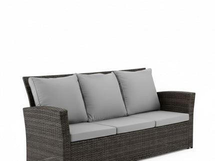 All-Weather Wicker 3 Seat Patio Sofa With Thick Cushions