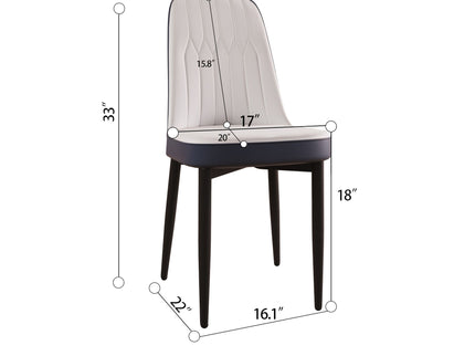 Modern Dining Chair With Cushions And Metal Legs