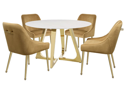 Imani - Round Marble Dining Table - Gold