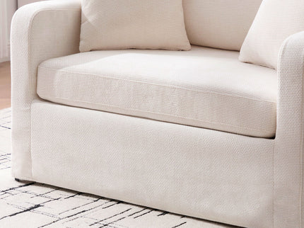 Farmhouse Accent Chair With 2 Bolster Pillows