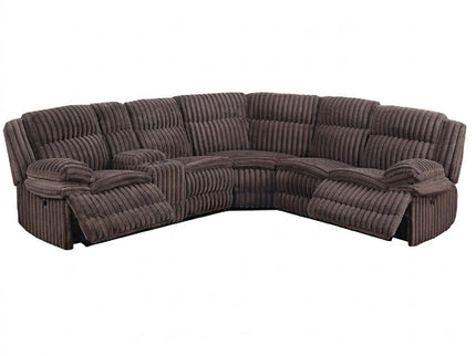 U-Shaped Sectional Sofa With Console Cup Holder, Storage Drawer, Manual Reclining