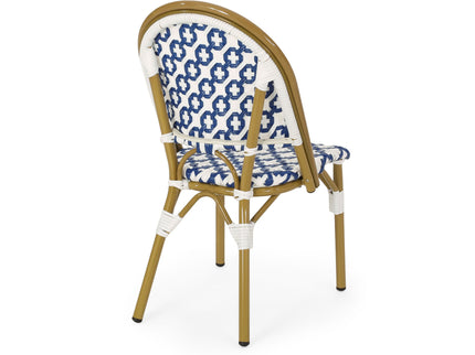 Chic French Bistro Chair With Durable Rattan And Aluminum Frame