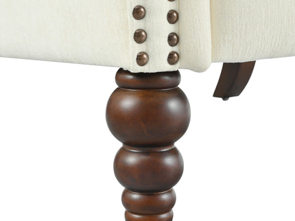 Push Back Recliner Chair Upholstered Recliner Armchair With Classic Wing Back And Solid Gourd-Shaped Legs