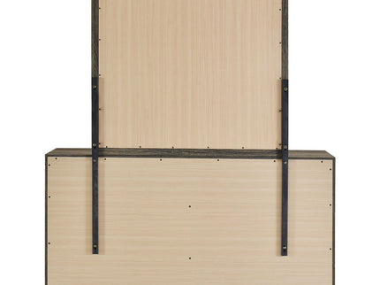 Funston - 6 Drawer Dresser With Mirror - Brown Oak