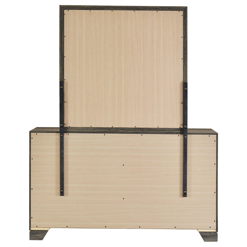 Funston - 6 Drawer Dresser With Mirror - Brown Oak