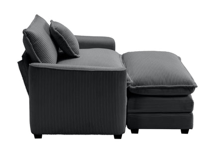 Classic Modern Comfortable Single Chair Deep Seat Sofa With Footstool