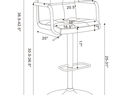 Adjustable Bar Stool With Hydraulic Height Adjustment