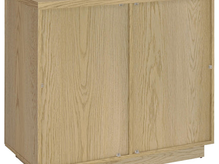Metro - 2 Door Display Cabinet With Adjustable Shelves - Light Oak
