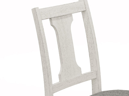 Tannen - Round 5 Piece Dining Table (Set of 5) - White And Gray
