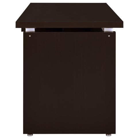 Floating - Top Computer Desk With Pullout Keyboard Shelf - Brown