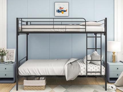 Space Saving Bunk Bed With Metal Frame And Ladder