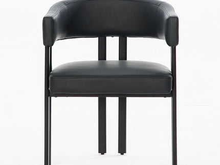 Modern Dining Upholstered Barrel Chair With Curved Back And Armrests