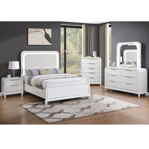 Bedroom Sets With LED Lights And Panel Headboard