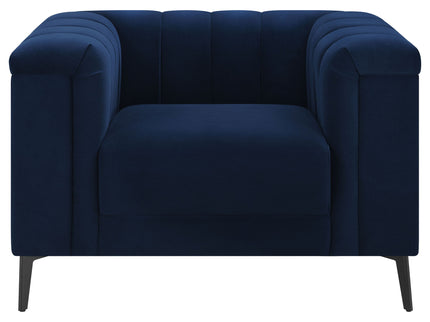 Darci - Accent Armchair With Seating And Tapered Legs - Blue