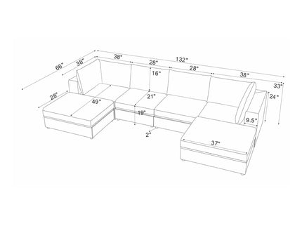 Modern Reversible Modular Sectional