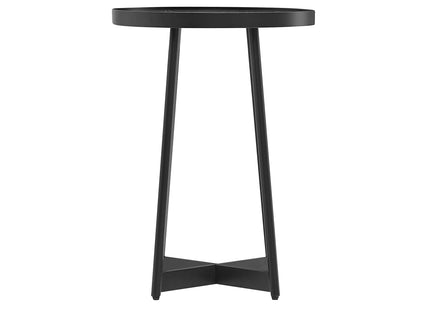 Ranlo - Round Accent Table With Geometric Legs - Black